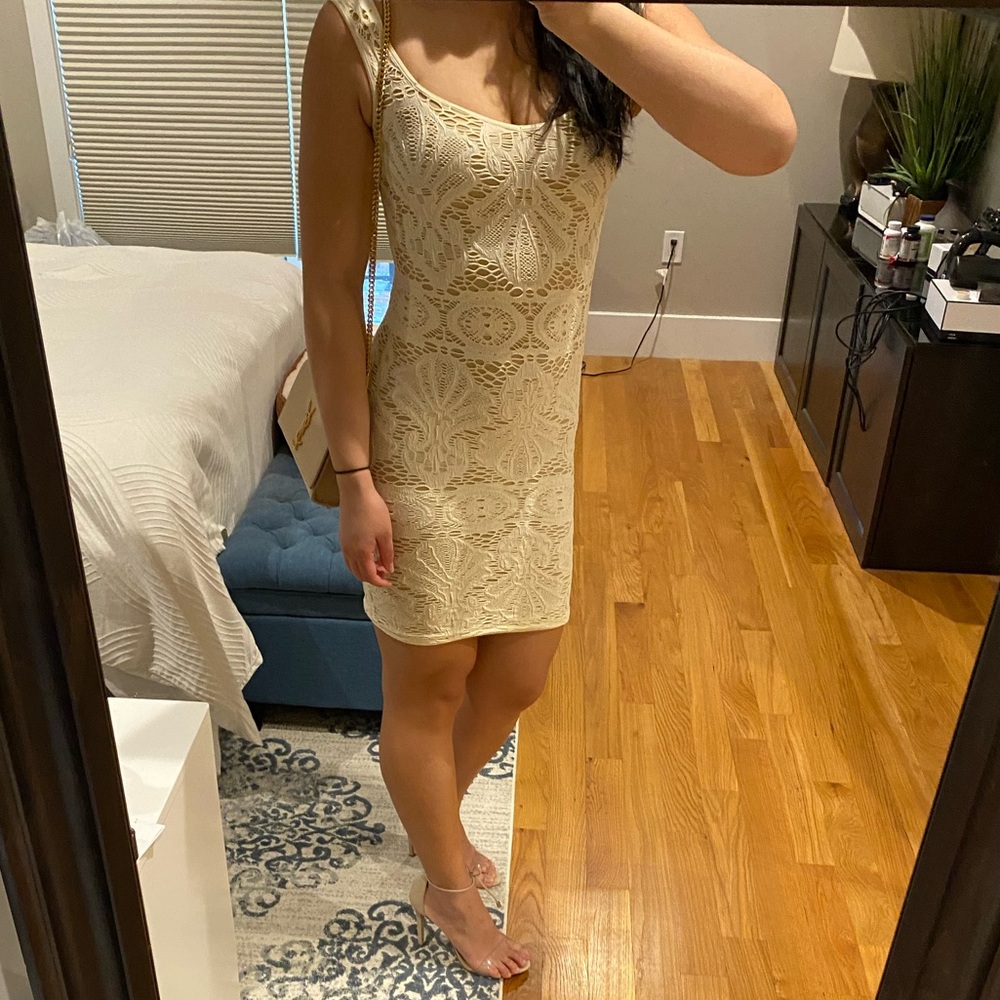 Free people textured cream colored dress